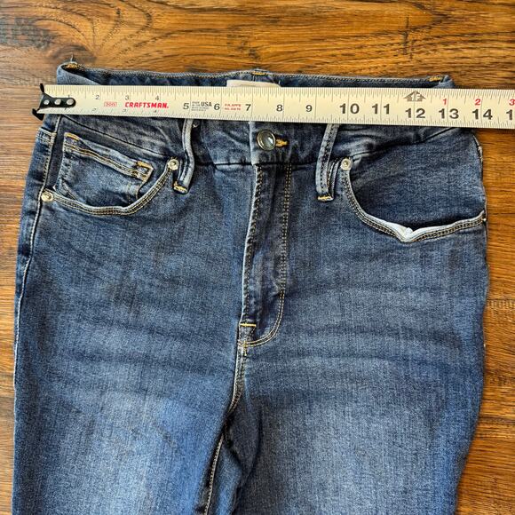 Good American Good Legs size 10 / 30 dark wash GLCRH873T Raw hem skinny ankle - Picture 5 of 9